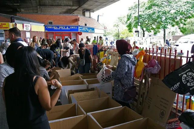 Sorting donations for Grenfell Tower fire victims