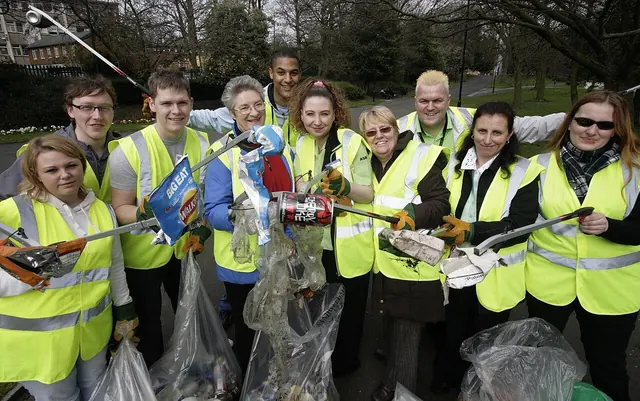 Volunteers sorting donated food at a community centre